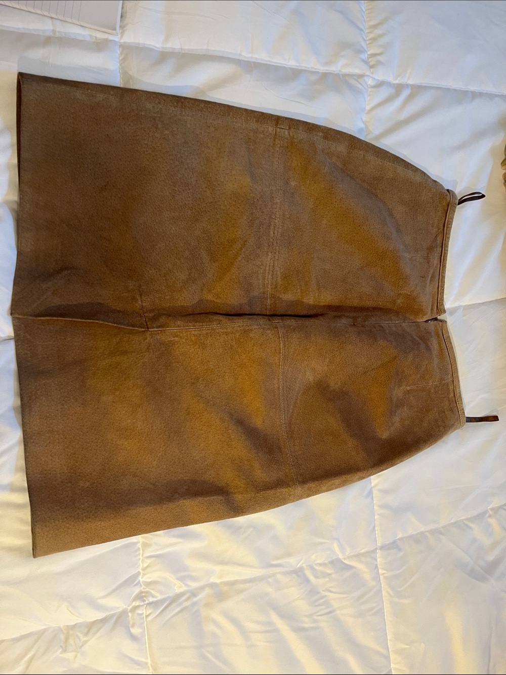 A Bernardo Camel Brown A Line Suede Skirt Sz 4